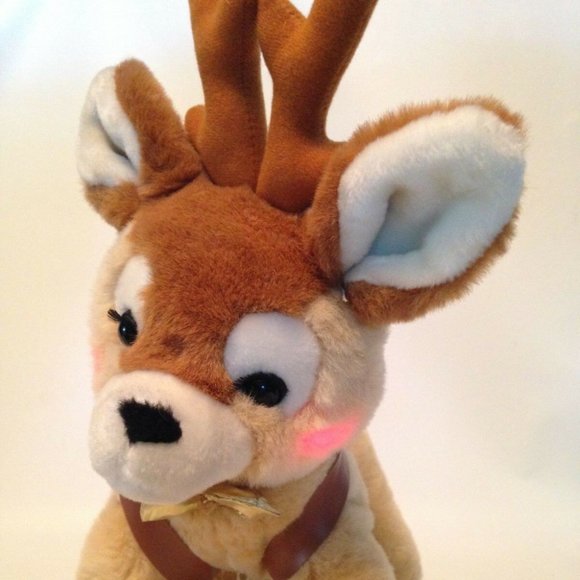 Reindeer Plush Doe Musical Light Up Cheeks 14in. - Picture 1 of 12
